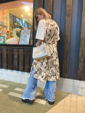 「AVIREX（アヴィレックス）のアイテム（シャツワンピース）」を使った、REINA Üさん（レディース・163cm）の春コーディネート