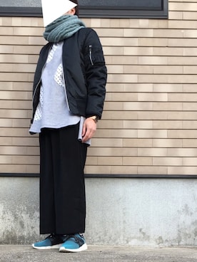 「Alpha Industries（アルファインダストリーズ）のアイテム（ブルゾン）」を使った、ありさん（メンズ・170cm）の冬コーディネート