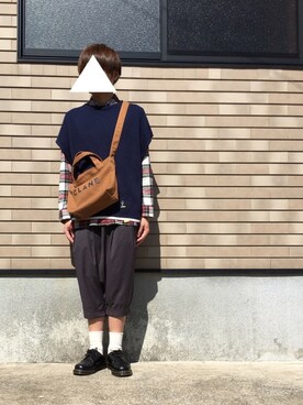 「CONVERSE TOKYO（コンバーストウキョウ）のアイテム（トートバッグ）」を使った、ありさん（メンズ・170cm）の秋コーディネート