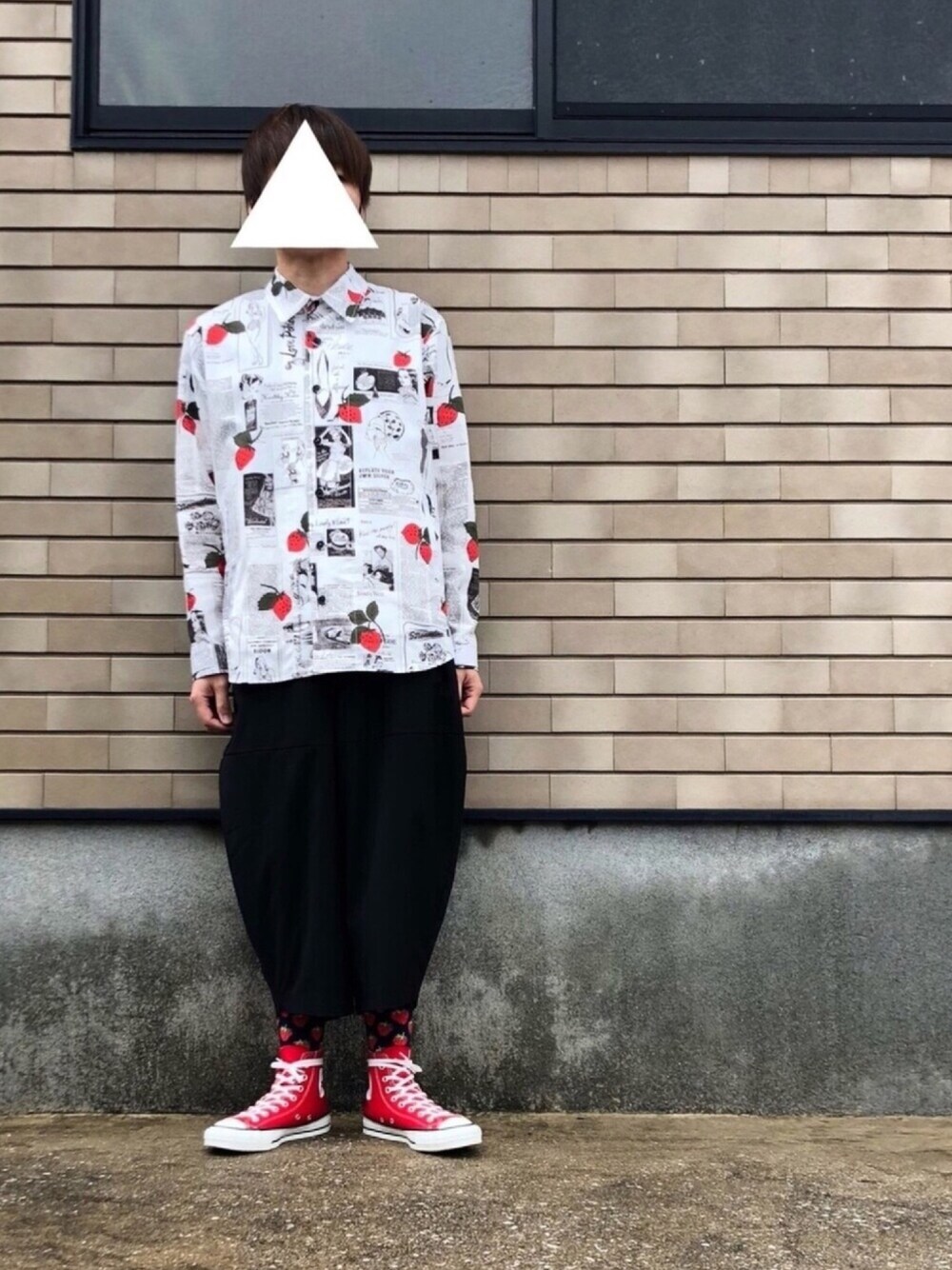 milkboy STRAWBERRY NEWS SHIRTS シャツ MILKBOY（ミルクボーイ）の「STRAWBERRY NEWS シャツ（シャツ/ブラウス
