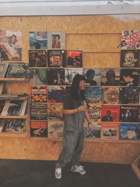 「oversize」｜「アイテム（サロペット/オーバーオール）」を使った、23陳廿三さん（レディース・154cm）の夏コーディネート