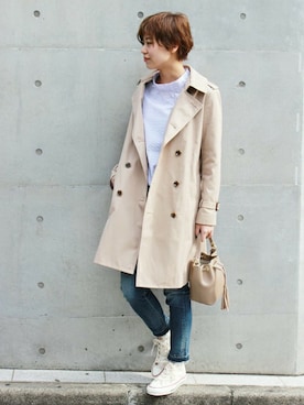 「JOURNAL STANDARD relume（ジャーナルスタンダード　レリューム）のアイテム（トレンチコート）」を使った、misatoさん（レディース・160cm）の冬コーディネート