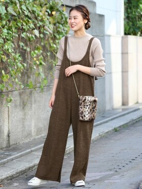 「JOURNAL STANDARD relume（ジャーナルスタンダード　レリューム）のアイテム（サロペット/オーバーオール）」を使った、misatoさん（レディース・160cm）の秋コーディネート