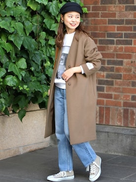 「JOURNAL STANDARD relume（ジャーナルスタンダード　レリューム）のアイテム（ノーカラージャケット）」を使った、misatoさん（レディース・160cm）の秋コーディネート