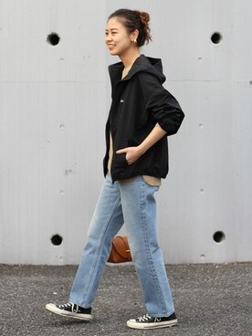 「Champion（チャンピオン）のアイテム（ブルゾン）」を使った、misatoさん（レディース・160cm）の冬コーディネート