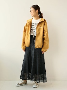 「Champion（チャンピオン）のアイテム（ブルゾン）」を使った、misatoさん（レディース・160cm）の冬コーディネート