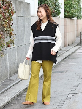 「PENDLETON（ペンドルトン）のアイテム（ベスト）」を使った、misatoさん（レディース・160cm）の冬コーディネート