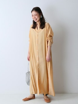「JOURNAL STANDARD relume（ジャーナルスタンダード　レリューム）のアイテム（シャツワンピース）」を使った、misatoさん（レディース・160cm）の冬コーディネート