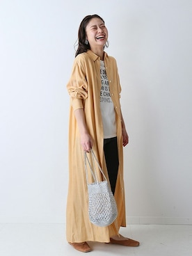 「JOURNAL STANDARD relume（ジャーナルスタンダード　レリューム）のアイテム（シャツワンピース）」を使った、misatoさん（レディース・160cm）の冬コーディネート