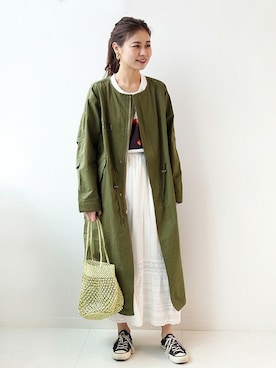 「JOURNAL STANDARD relume（ジャーナルスタンダード　レリューム）のアイテム（モッズコート）」を使った、misatoさん（レディース・160cm）の春コーディネート