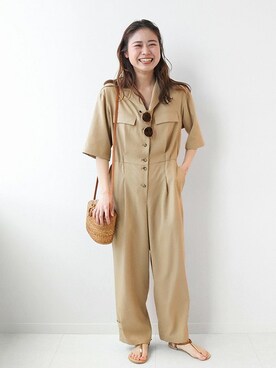 「JOURNAL STANDARD relume（ジャーナルスタンダード　レリューム）のアイテム（オールインワン・サロペット）」を使った、misatoさん（レディース・160cm）の春コーディネート