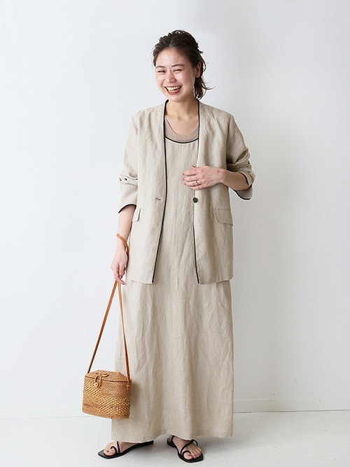 【JOURNALSTANDARDrelume】フレンチリネンノーカラージャケット JOURNAL STANDARD relume（ジャーナルスタンダード レリューム