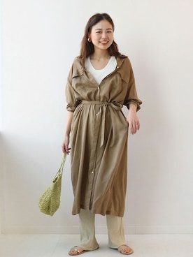 「JOURNAL STANDARD relume（ジャーナルスタンダード　レリューム）のアイテム（シャツワンピース）」を使った、misatoさん（レディース・160cm）の春コーディネート