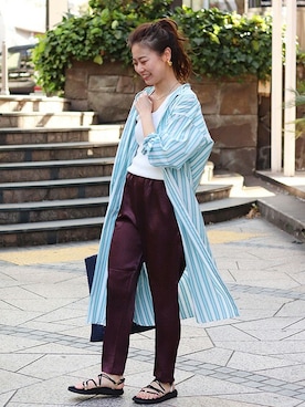 「JOURNAL STANDARD relume（ジャーナルスタンダード　レリューム）のアイテム（シャツワンピース）」を使った、misatoさん（レディース・160cm）の春コーディネート