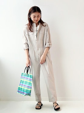 「JOURNAL STANDARD relume（ジャーナルスタンダード　レリューム）のアイテム（オールインワン・サロペット）」を使った、misatoさん（レディース・160cm）の夏コーディネート