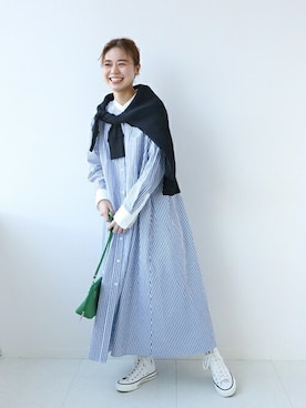「JOURNAL STANDARD relume（ジャーナルスタンダード　レリューム）のアイテム（シャツワンピース）」を使った、misatoさん（レディース・160cm）の冬コーディネート