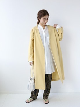 「JOURNAL STANDARD relume（ジャーナルスタンダード　レリューム）のアイテム（ノーカラーコート）」を使った、misatoさん（レディース・160cm）の冬コーディネート