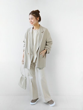 「MOHI（モヒ）のアイテム（スリッポン）」を使った、misatoさん（レディース・160cm）の冬コーディネート