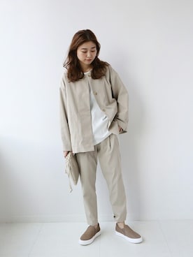 「MOHI（モヒ）のアイテム（スリッポン）」を使った、misatoさん（レディース・160cm）の春コーディネート