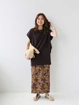「アイテム（サンダル、ゴールド系）」を使った、misatoさん（レディース・160cm）の春コーディネート