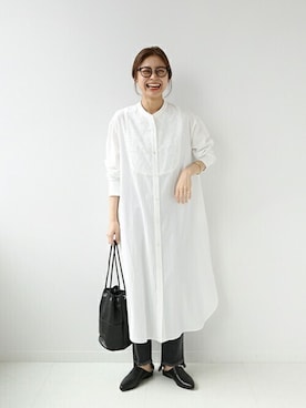 「JOURNAL STANDARD relume（ジャーナルスタンダード　レリューム）のアイテム（シャツワンピース）」を使った、misatoさん（レディース・160cm）の夏コーディネート