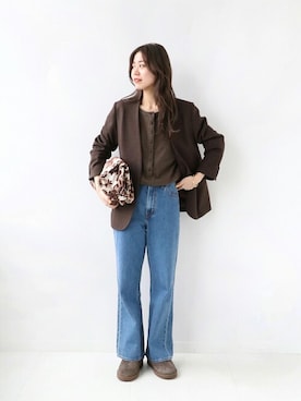 「JOURNAL STANDARD relume（ジャーナルスタンダード　レリューム）のアイテム（ノーカラージャケット）」を使った、misatoさん（レディース・160cm）の秋コーディネート