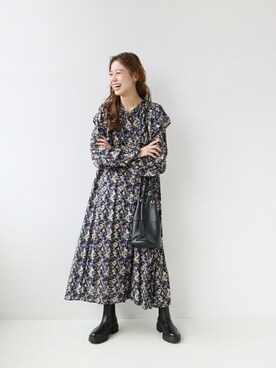 「JOURNAL STANDARD relume（ジャーナルスタンダード　レリューム）のアイテム（ワンピース/ドレス）」を使った、misatoさん（レディース・160cm）の秋コーディネート