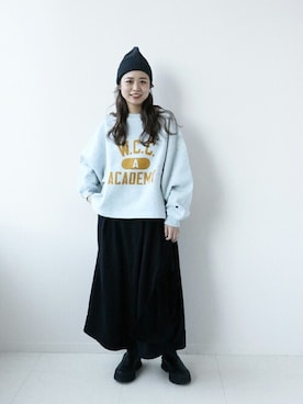 「Champion（チャンピオン）のアイテム（スウェット）」を使った、misatoさん（レディース・160cm）の秋コーディネート