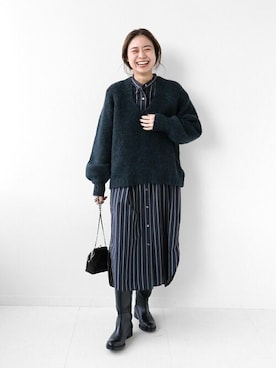 「JOURNAL STANDARD relume（ジャーナルスタンダード　レリューム）のアイテム（ワンピース/ドレス）」を使った、misatoさん（レディース・160cm）の冬コーディネート