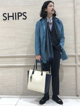 「SHIPS（シップス）のアイテム（その他アウター）」を使った、佐藤さん（メンズ・181cm）の春コーディネート