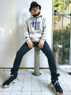 「pinkbomb #larocka #atthehop」｜MARCELLO(マル)さん（メンズ・177cm）の秋コーディネート