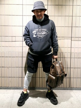 「LouisVuitton」｜「アイテム（スウェットパンツ）」を使った、MARCELLO(マル)さん（メンズ・177cm）の冬コーディネート