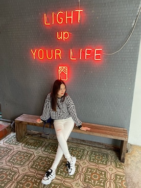 「Sheinのアイテム（その他トップス、ホワイト系）」を使った、Biffi Fu  🇹🇼さん（レディース・166cm）の春コーディネート