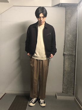 「アイテム（ブルゾン）」を使った、SHUNSUKEさん（メンズ・184cm・30代）の秋コーディネート