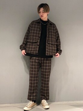 「アイテム（ブルゾン）」を使った、SHUNSUKEさん（メンズ・184cm・30代）の秋コーディネート