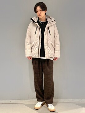 「JUNRED（ジュンレッド）のアイテム（ダウンジャケット/コート）」を使った、SHUNSUKEさん（メンズ・184cm）の冬コーディネート