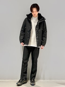 「JUNRED（ジュンレッド）のアイテム（ダウンジャケット/コート）」を使った、SHUNSUKEさん（メンズ・184cm）の冬コーディネート
