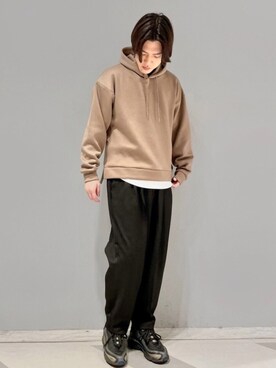 「JUNRED（ジュンレッド）のアイテム（パーカー）」を使った、SHUNSUKEさん（メンズ・184cm）の冬コーディネート