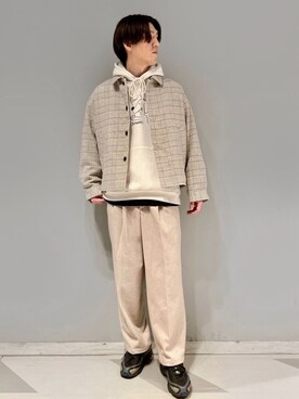 「JUNRED（ジュンレッド）のアイテム（パーカー）」を使った、SHUNSUKEさん（メンズ・184cm）の冬コーディネート