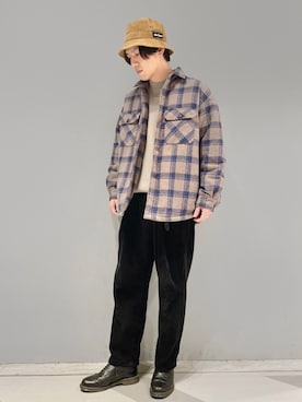 「WILD THINGS（ワイルドシングス）のアイテム（帽子）」を使った、SHUNSUKEさん（メンズ・184cm）の冬コーディネート