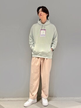 「JUNRED（ジュンレッド）のアイテム（パーカー）」を使った、SHUNSUKEさん（メンズ・184cm）の冬コーディネート