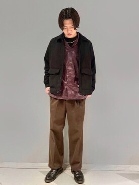 「Gramicci（グラミチ）のアイテム（ブルゾン）」を使った、SHUNSUKEさん（メンズ・184cm）の冬コーディネート