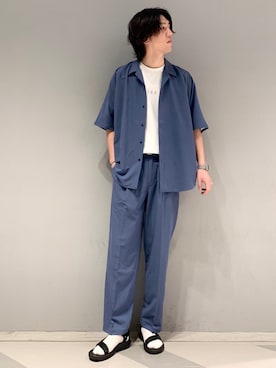 「JUNRED（ジュンレッド）のアイテム（サンダル）」を使った、SHUNSUKEさん（メンズ・184cm）の春コーディネート
