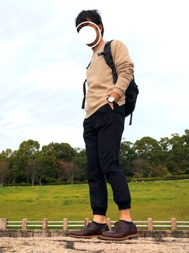 「BEAMS（ビームス）のアイテム（アナログ腕時計）」を使った、まっちゃさん（メンズ・175cm）の秋コーディネート