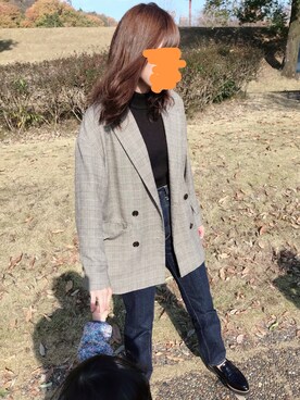 「ROSE BUD（ローズバッド）の(ROSE BUD)プラットフォームローファー（ローファー、ブラック系）」を使った、Odamanさん（レディース・154cm）の冬コーディネート