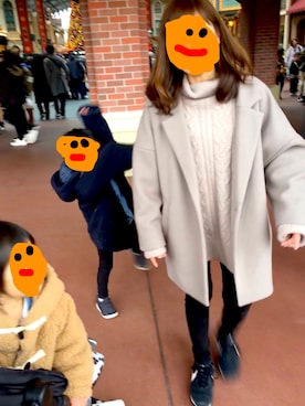 「ディズニーランド」｜「アイテム（その他アウター）」を使った、Odamanさん（レディース・155cm）の冬コーディネート
