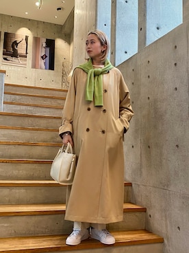 「URBAN RESEARCH（アーバンリサーチ）のアイテム（トレンチコート）」を使った、HINATAさん（レディース・160cm）の冬コーディネート