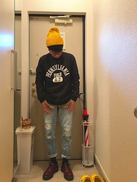 「min@RNA（ミンアットアールエヌエー）のアイテム」を使った、Ma-chanさん（レディース・157cm）の冬コーディネート