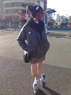 「やっぱりストリートが好き」｜「アイテム（その他アウター）」を使った、Riseiさん（レディース・172cm）の冬コーディネート