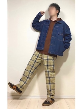 「TIMELY WARNING（タイムリーワーニング）のアイテム（ジャケット/アウター）」を使った、スピさん（メンズ・175cm）の春コーディネート